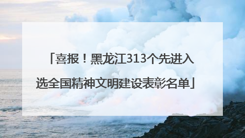 喜报！黑龙江313个先进入选全国精神文明建设表彰名单