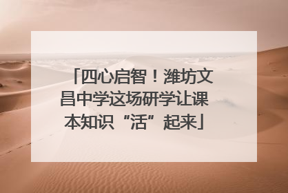 四心启智！潍坊文昌中学这场研学让课本知识“活”起来