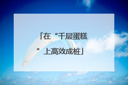 在“千层蛋糕”上高效成桩