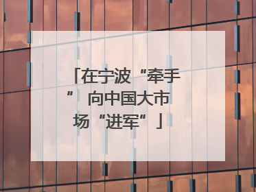 在宁波“牵手” 向中国大市场“进军”