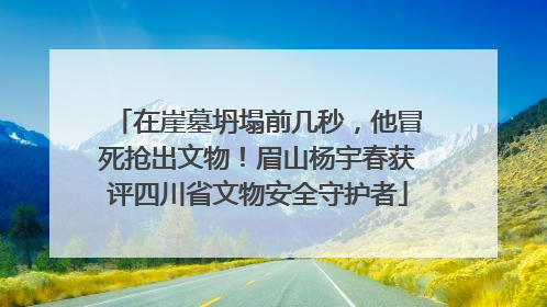 在崖墓坍塌前几秒，他冒死抢出文物！眉山杨宇春获评四川省文物安全守护者
