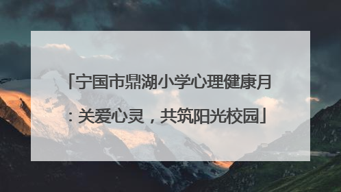 宁国市鼎湖小学心理健康月：关爱心灵，共筑阳光校园