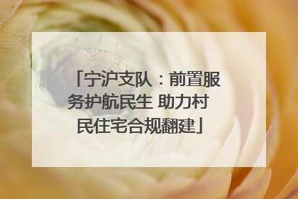 宁沪支队：前置服务护航民生 助力村民住宅合规翻建