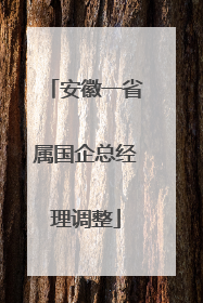 安徽一省属国企总经理调整
