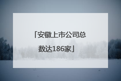 安徽上市公司总数达186家