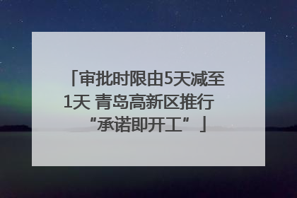 审批时限由5天减至1天 青岛高新区推行“承诺即开工”