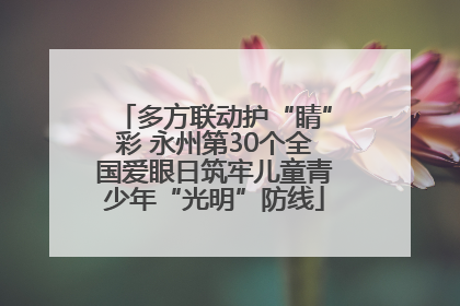 多方联动护“睛”彩 永州第30个全国爱眼日筑牢儿童青少年“光明”防线