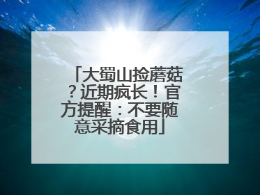 大蜀山捡蘑菇？近期疯长！官方提醒：不要随意采摘食用