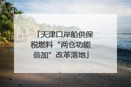 天津口岸船供保税燃料“两仓功能叠加”改革落地