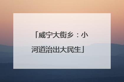 威宁大街乡：小河道治出大民生