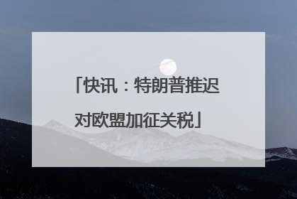 快讯：特朗普推迟对欧盟加征关税