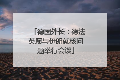 德国外长：德法英愿与伊朗就核问题举行会谈