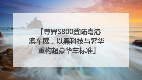 尊界S800登陆粤港澳车展，以黑科技与奢华重构超豪华车标准