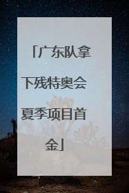 广东队拿下残特奥会夏季项目首金