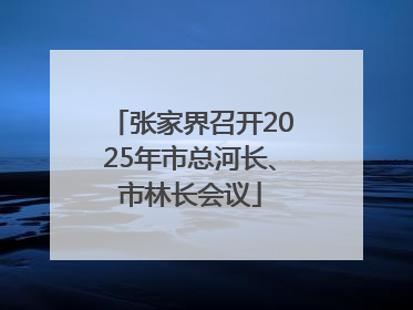 张家界召开2025年市总河长、市林长会议