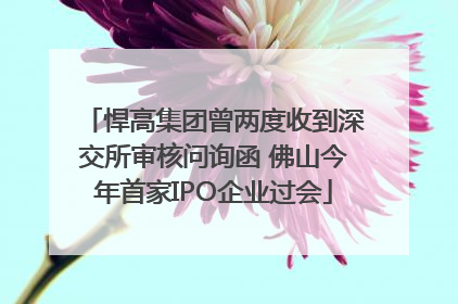 悍高集团曾两度收到深交所审核问询函 佛山今年首家IPO企业过会