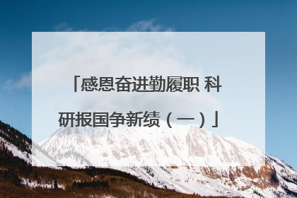 感恩奋进勤履职 科研报国争新绩（一）