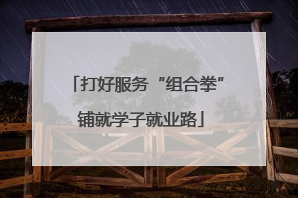 打好服务“组合拳” 铺就学子就业路