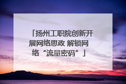 扬州工职院创新开展网络思政 解锁网络“流量密码”