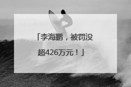 李海鹏，被罚没超426万元！