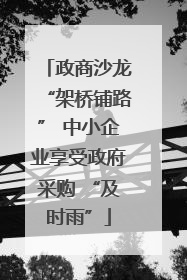 政商沙龙“架桥铺路” 中小企业享受政府采购 “及时雨”