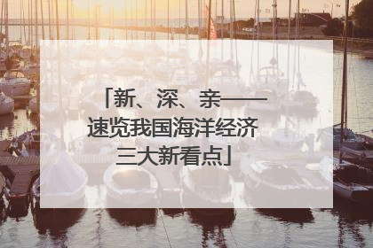 新、深、亲——速览我国海洋经济三大新看点