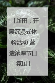 新田：开展沉浸式体验活动 营造浓厚节日氛围