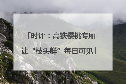 时评：高铁樱桃专厢 让“枝头鲜”每日可见