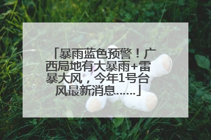 暴雨蓝色预警！广西局地有大暴雨+雷暴大风，今年1号台风最新消息……
