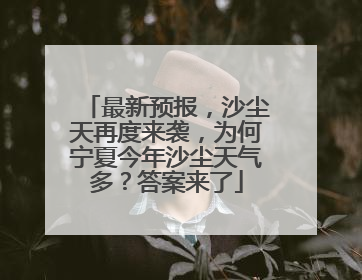 最新预报，沙尘天再度来袭，为何宁夏今年沙尘天气多？答案来了