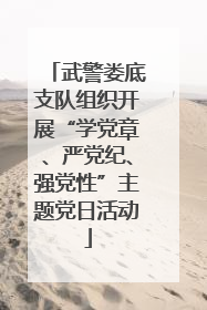 武警娄底支队组织开展“学党章、严党纪、强党性”主题党日活动