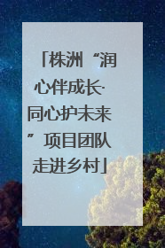 株洲“润心伴成长·同心护未来”项目团队走进乡村