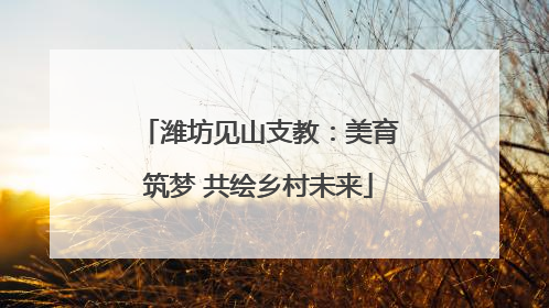 潍坊见山支教：美育筑梦 共绘乡村未来