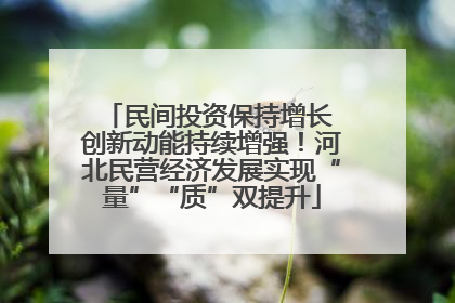 民间投资保持增长 创新动能持续增强！河北民营经济发展实现“量”“质”双提升