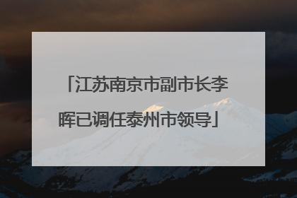 江苏南京市副市长李晖已调任泰州市领导