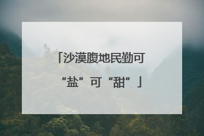沙漠腹地民勤可“盐”可“甜”