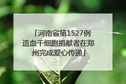 河南省第1527例造血干细胞捐献者在郑州完成爱心传递