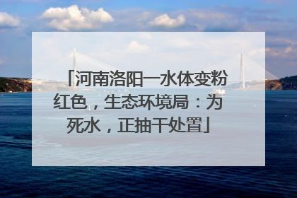 河南洛阳一水体变粉红色，生态环境局：为死水，正抽干处置