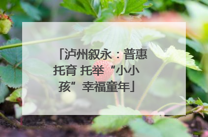 泸州叙永：普惠托育 托举“小小孩”幸福童年