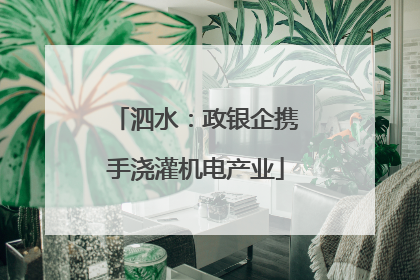 泗水：政银企携手浇灌机电产业