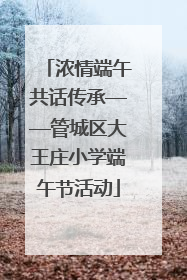 浓情端午共话传承——管城区大王庄小学端午节活动