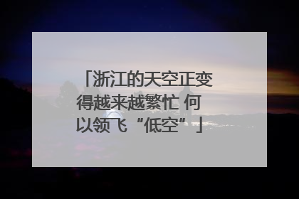 浙江的天空正变得越来越繁忙 何以领飞“低空”