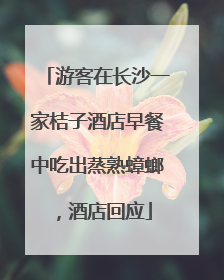 游客在长沙一家桔子酒店早餐中吃出蒸熟蟑螂，酒店回应