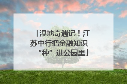 湿地奇遇记！江苏中行把金融知识“种”进公园里