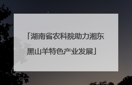 湖南省农科院助力湘东黑山羊特色产业发展