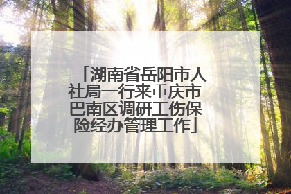 湖南省岳阳市人社局一行来重庆市巴南区调研工伤保险经办管理工作