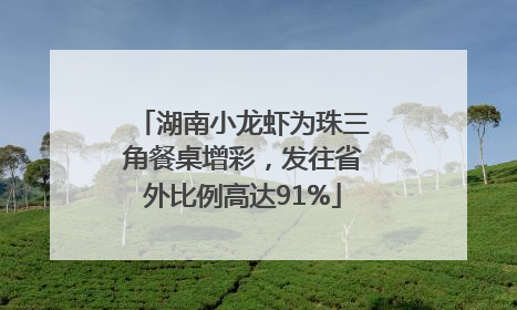 湖南小龙虾为珠三角餐桌增彩，发往省外比例高达91%
