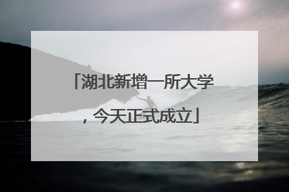 湖北新增一所大学，今天正式成立