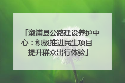 溆浦县公路建设养护中心：积极推进民生项目 提升群众出行体验