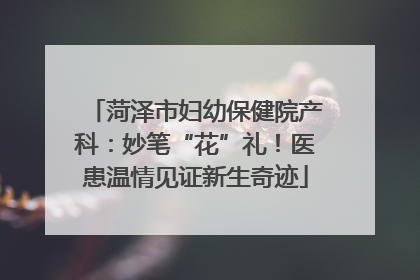 菏泽市妇幼保健院产科：妙笔“花”礼！医患温情见证新生奇迹